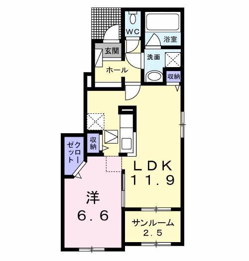 AT・FLAT(1LDK/1階)の間取り写真