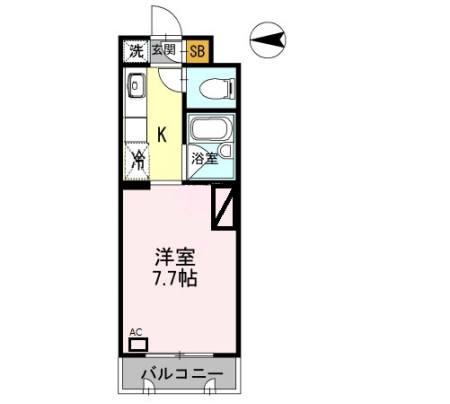 コンフォール中川(1K/3階)の間取り写真