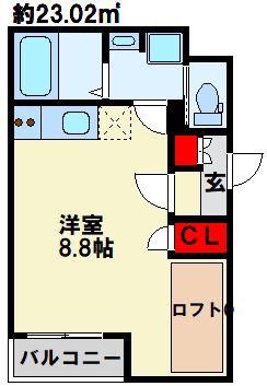 CLAN ONE(ワンルーム/1階)の間取り写真