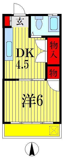 アメニティ千川(1DK/2階)の間取り写真
