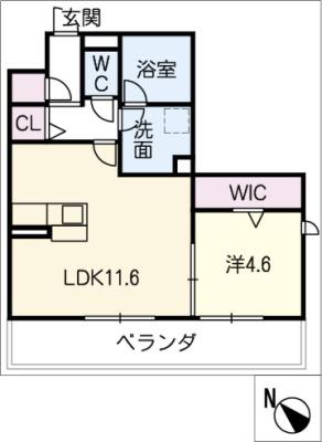 M&Mルコネッサンス(1LDK/3階)の間取り写真