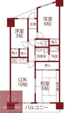 GRANPINO柴原(3LDK/2階)の間取り写真