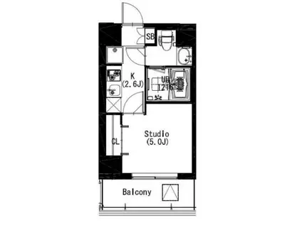 エスティメゾン戸越(1K/2階)の間取り写真