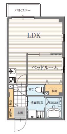プレイス相川(1LDK/3階)の間取り写真