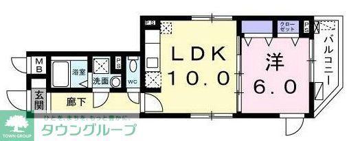 SUN BRIGHT(1LDK/1階)の間取り写真