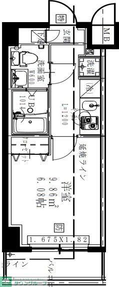 GENOVIA西川口V(1K/8階)の間取り写真