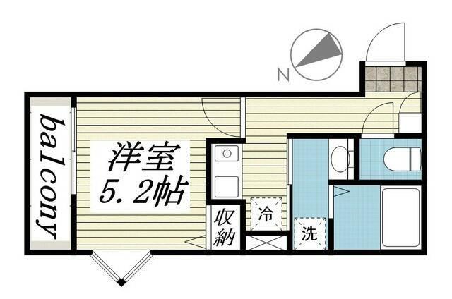 MELDIA牛浜(1K/1階)の間取り写真