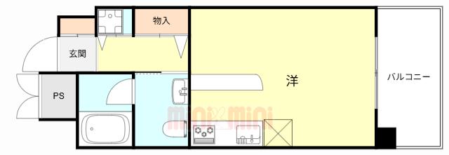 ルナコート塚本(ワンルーム/9階)の間取り写真