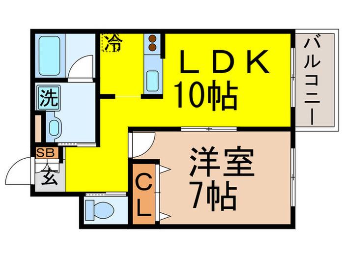 石神井公園ガーデンマンション(1LDK/1階)の間取り写真