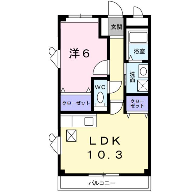スペイシア友貴(1LDK/1階)の間取り写真