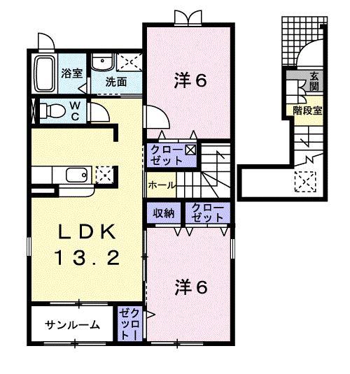 アルモニー(2LDK/2階)の間取り写真