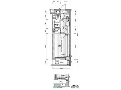 メイクスデザイン池袋パークサイド(1K/2階)の間取り写真