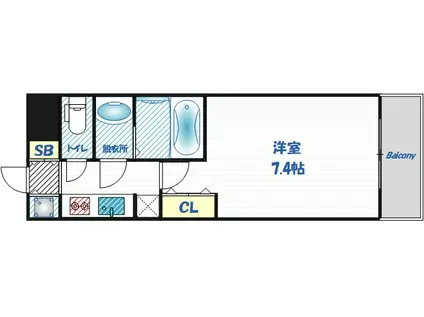 W-STYLE新大阪(1K/9階)の間取り写真