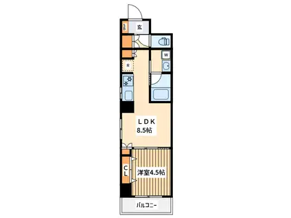 グランメール横浜大口(1LDK/2階)の間取り写真