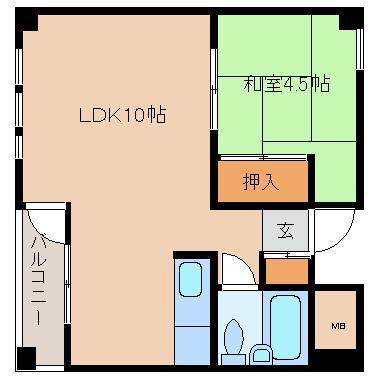 メゾン・ド・ラーブル(1LDK/5階)の間取り写真