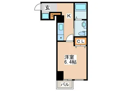 メゾン夕陽ヶ丘(1K/3階)の間取り写真