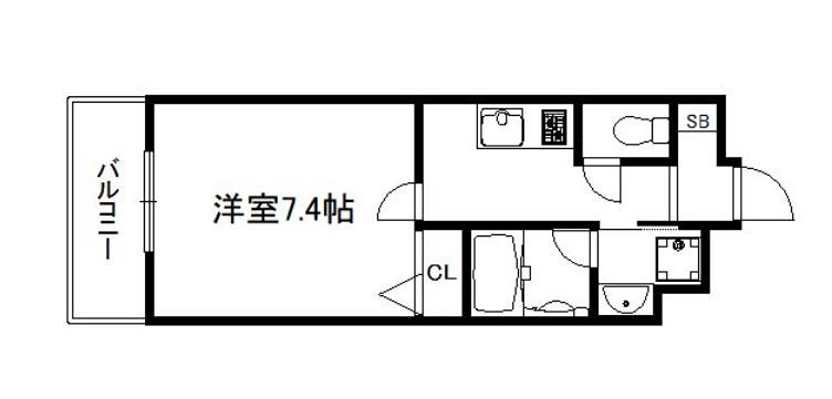 ベラジオ雅び京都円町II(1K/5階)の間取り写真
