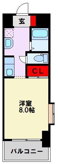 ヴィラコート戸畑元宮(1K/3階)の間取り写真