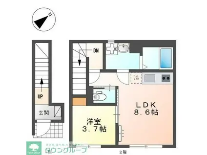 ESPOIR HILLS(1LDK/2階)の間取り写真