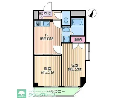 エマーレ新小岩(2K/11階)の間取り写真