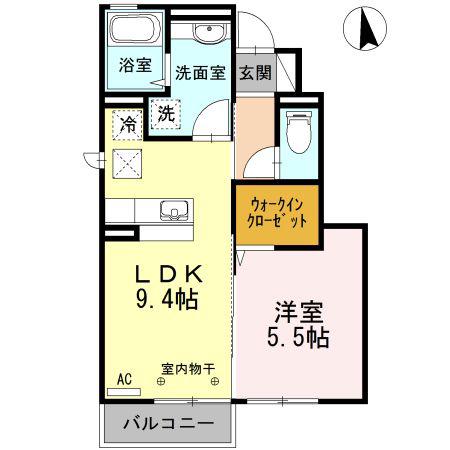 セントフォーレ(1LDK/1階)の間取り写真