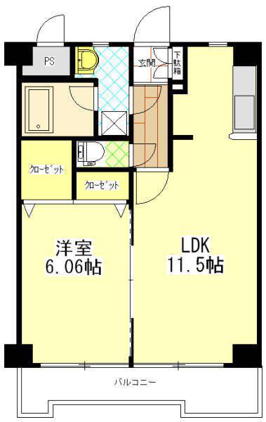 リベラいわき(1LDK/10階)の間取り写真
