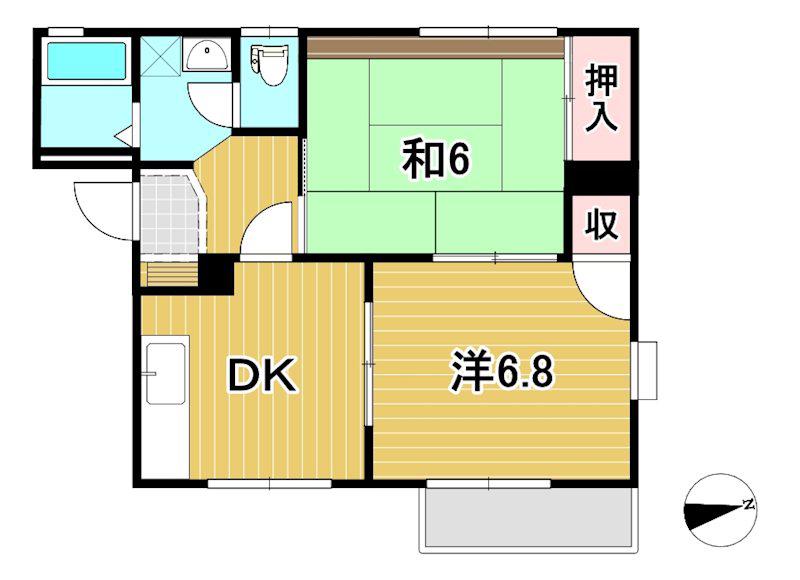 セピアコートA(2DK/1階)の間取り写真