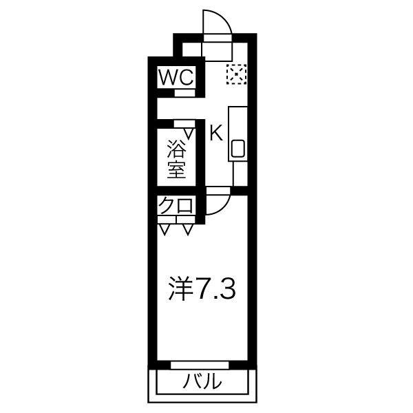A・CITY東岸(1K/3階)の間取り写真
