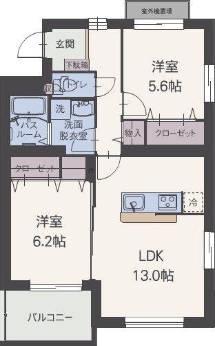 ルミナスコート(2LDK/3階)の間取り写真