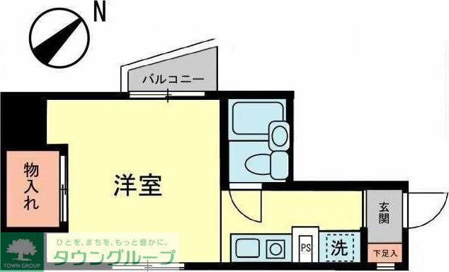 生麦栗山ハイツ(ワンルーム/9階)の間取り写真