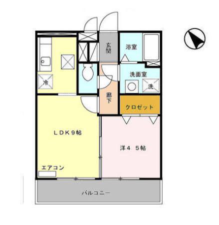 グランドゥール杉(1LDK/1階)の間取り写真