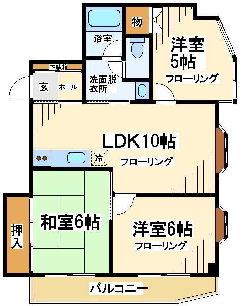 ルミエール給田 弊社管理物件(3LDK/3階)の間取り写真