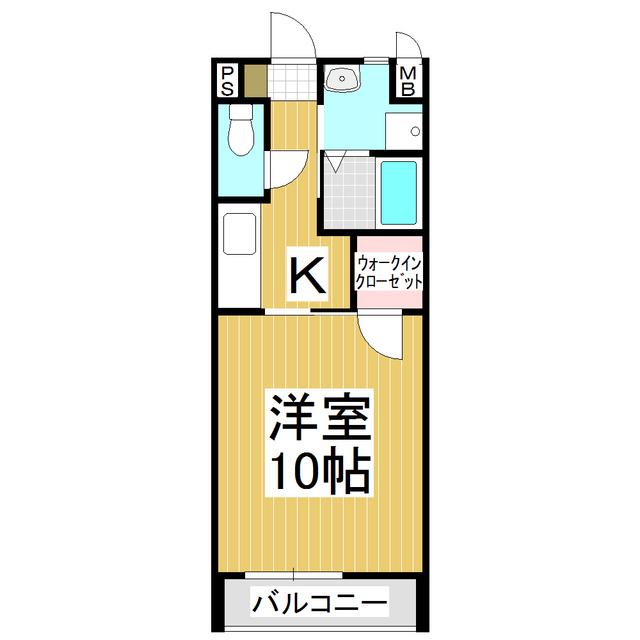 GRANDEUR A(1K/1階)の間取り写真
