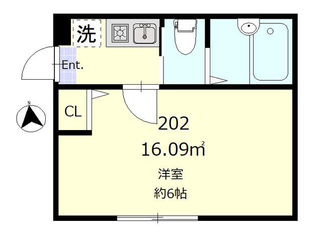 クレア南千住(1K/2階)の間取り写真