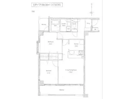 ソサエティ柿の木坂アネックス(2LDK/3階)の間取り写真