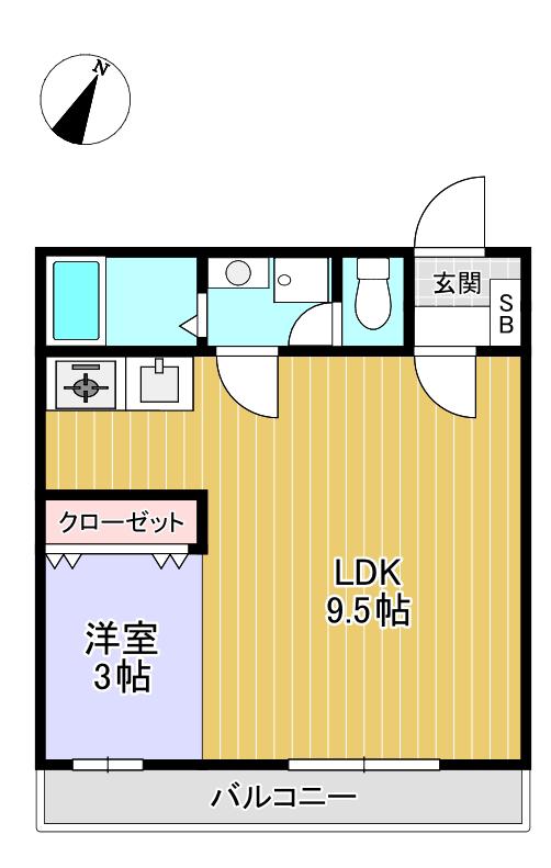 エス・カーサI(1LDK/1階)の間取り写真