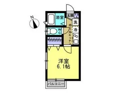 クオーレ米ケ袋(1K/1階)の間取り写真