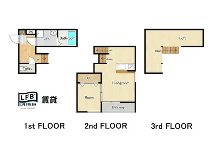 LFB APARTMENT天神(1LDK/2階)の間取り写真