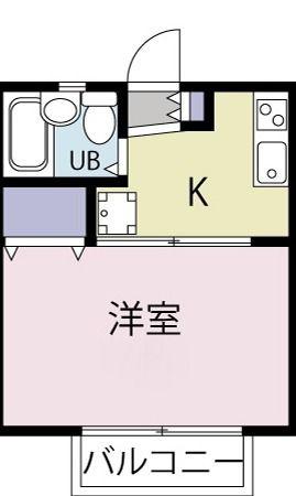 クロノス藤沢六会(1K/1階)の間取り写真