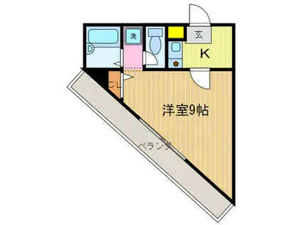 COMODO清水(1K/2階)の間取り写真