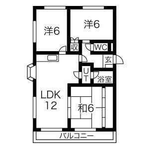 マンション菅沼(3LDK/1階)の間取り写真