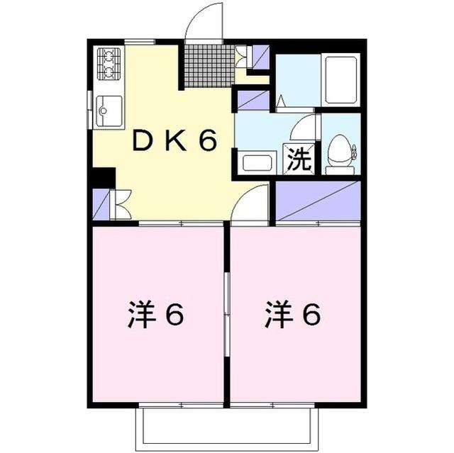 コーポマグノリア(2DK/2階)の間取り写真