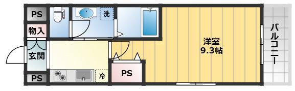 アイワステーションビルV号館(1K/3階)の間取り写真