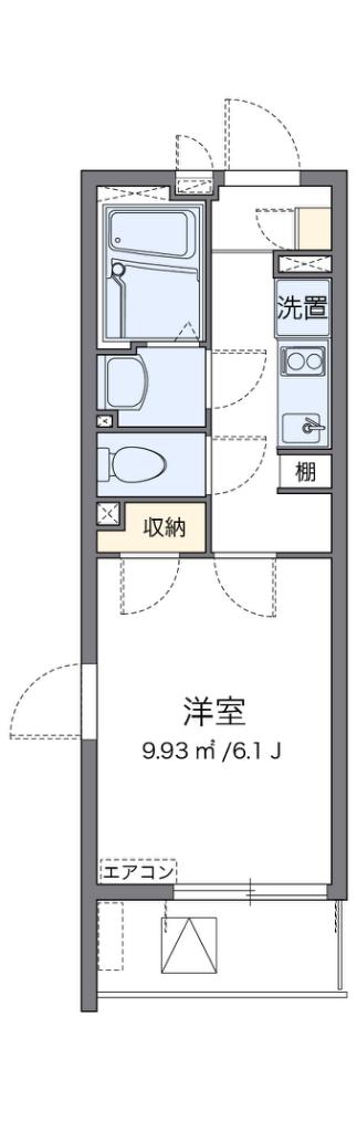 クレイノ朝潮橋(1K/3階)の間取り写真