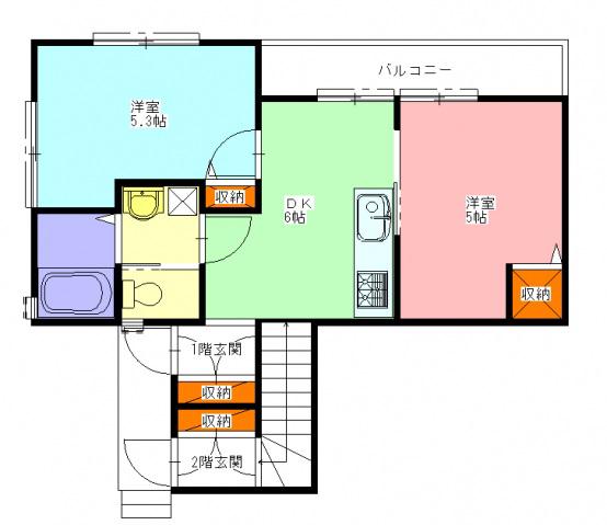 KG VIEW GARDEN(2SDK/2階)の間取り写真