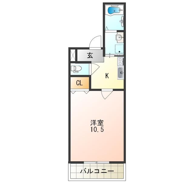 フジパレス山之内VII番館(1K/1階)の間取り写真