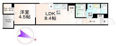 ブルーアステール(1LDK/1階)の間取り写真