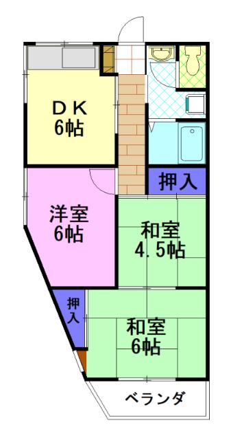 リーフハイツ(3DK/2階)の間取り写真