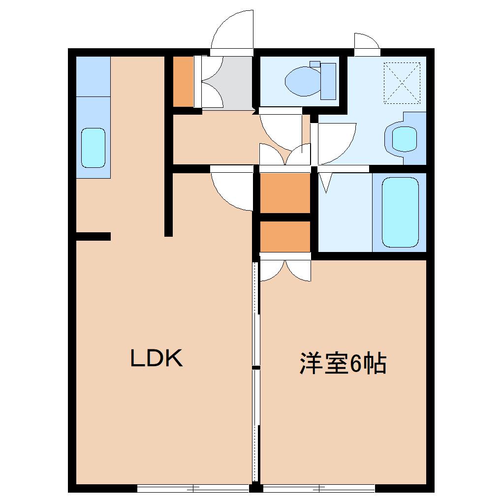 ヒマワリ(1LDK/1階)の間取り写真