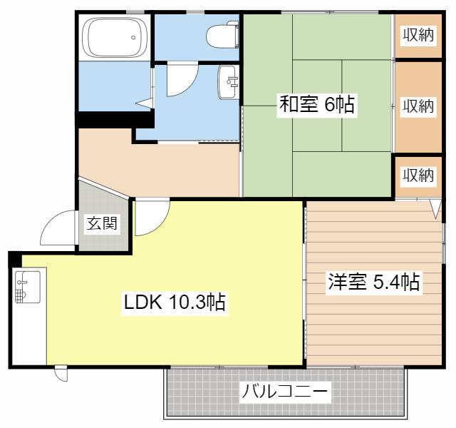 シャーメゾンピュアズ(2LDK/2階)の間取り写真